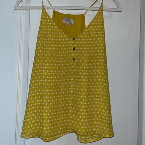 LOFT Mustard and White Patterned Camisole